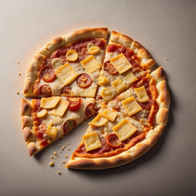 Pizza with white background generated by Ai