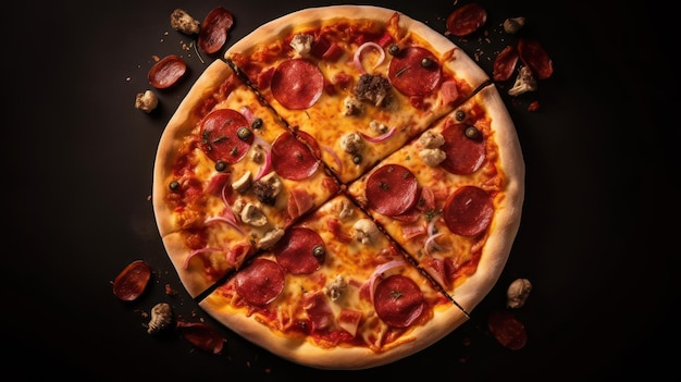 pizza with wooden table