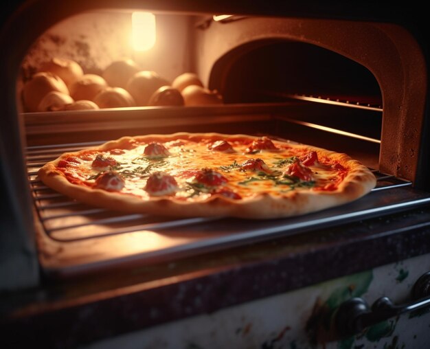 Pizza in the wood oven