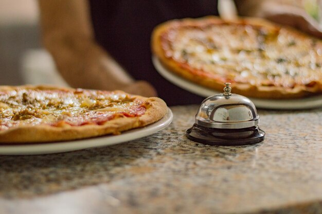 Photo pizzas baking