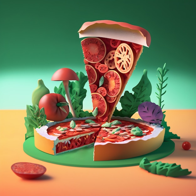 Photo pizzas made of cardboard paper