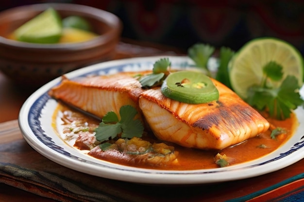 Plaat met mondwaterende Pescado Zarandeado Traditioneel Mexicaans gerecht