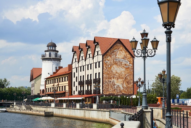 Plaats Vissersdorp Kaliningrad Rusland