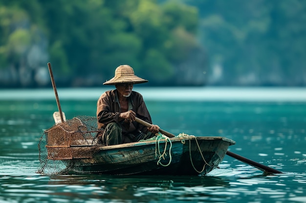 Plaatselijke visser in Thailand