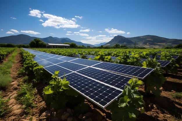 Photo placas solares paneles solares recibiendo luz del sol energa renovable solar fotovoltaica nueva i