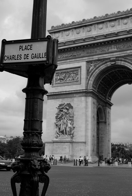 Place Charles De Gaulle Street Sign In Paris France