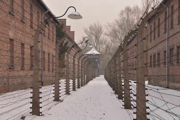 Photo a place of evil and inhumanity auschwitz death camp