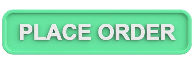 Place order button 3D illustration