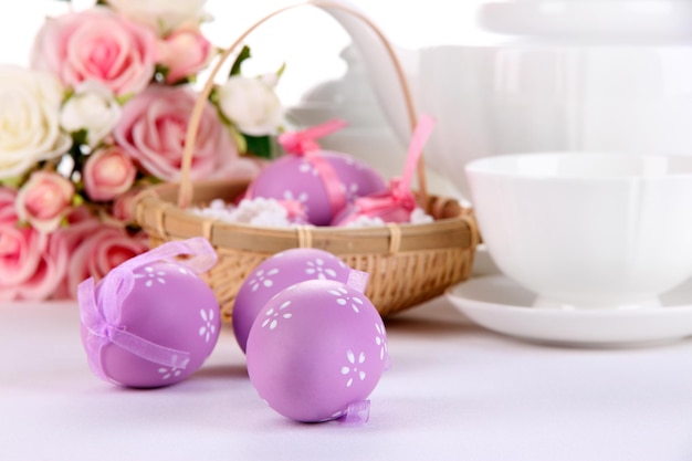 Place setting for Easter close up