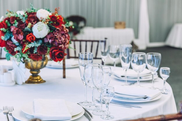 Photo place setting on table