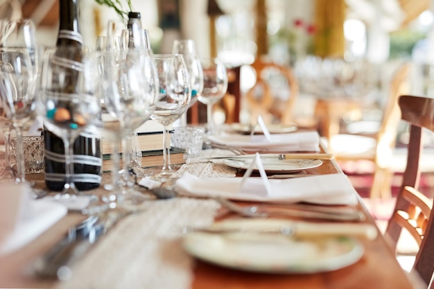 Photo place setting on table