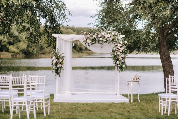 A place for a wedding ceremony in nature beautiful wedding decor