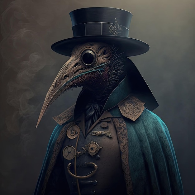 Plague doctor illustration generative ai