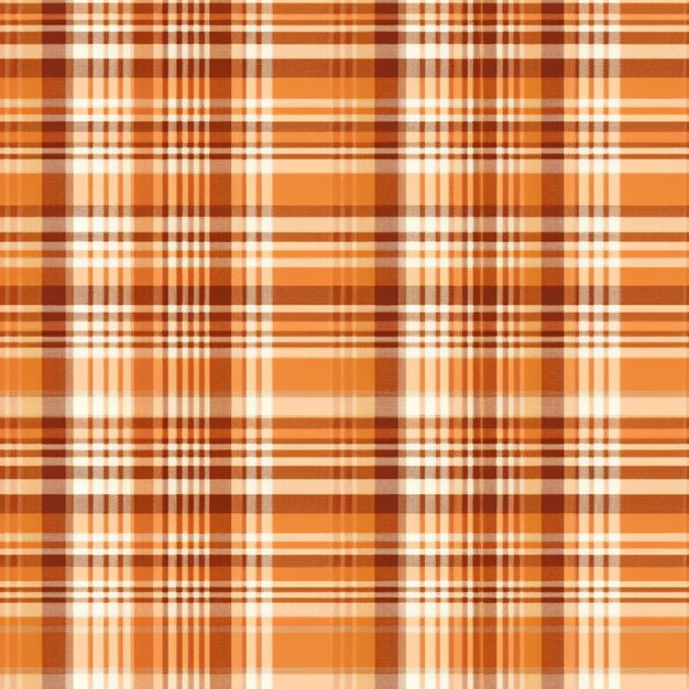 Photo a plaid pattern in orange and white generative ai