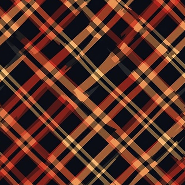 a plaid pattern in red and black with a black background generative ai