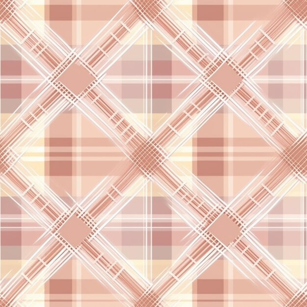 a plaid pattern with a diagonal design in pink and beige generativ ai