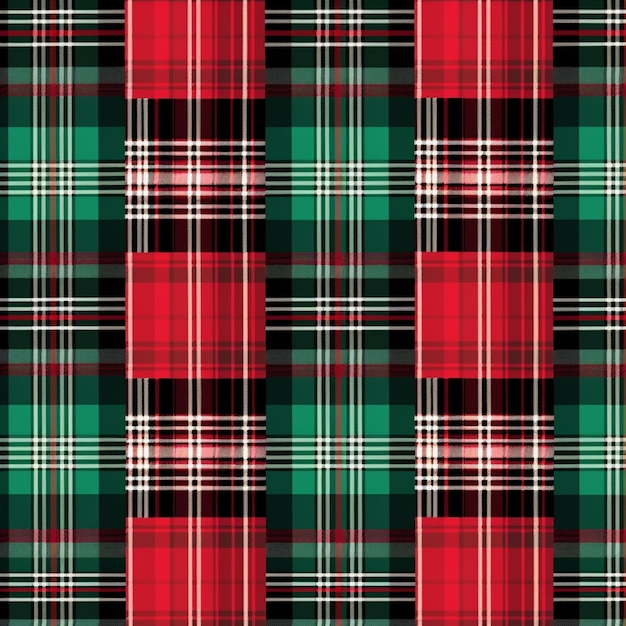 a plaid pattern with red and green colors generative ai