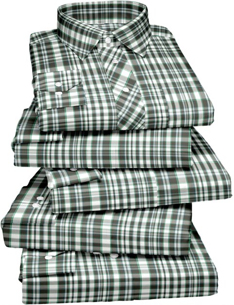 a plaid shirt with a green and white plaid pattern