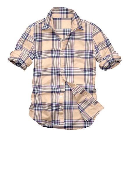 Plaid shirt with tartan pattern Men fashion clothing