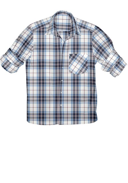 Photo plaid shirt with tartan pattern men fashion clothing