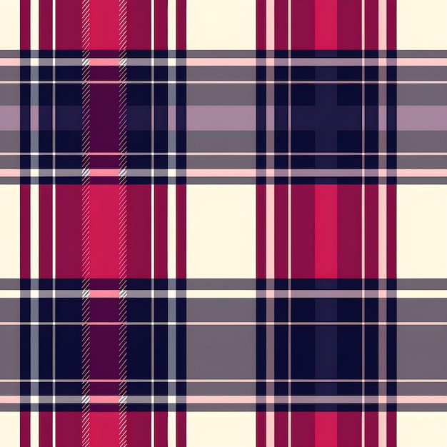 Foto un tartan a quadri con un disegno a quadri viola e rosso