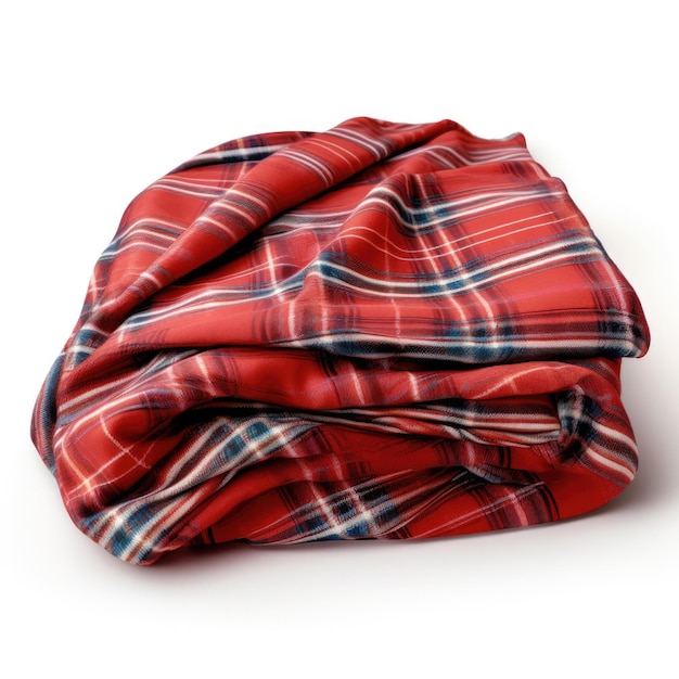 Plaid Throw Blanket isolated on white background
