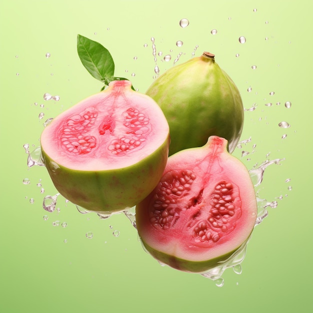 Foto sfondio pianeggiante del frutto della guava d'acqua