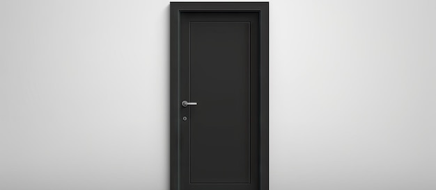 Plain black door symbol on grey backdrop Graphic representation