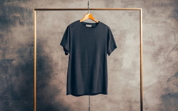 plain black tshirt mockup on hanger