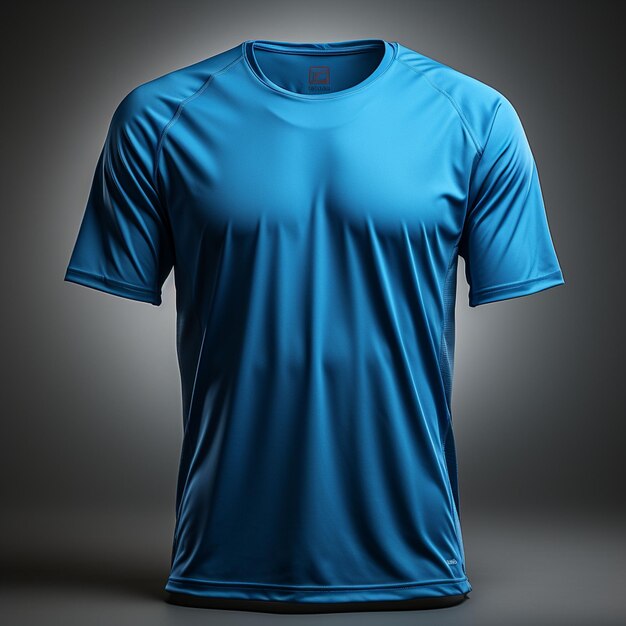 Plain blue gym t-shirt mockup