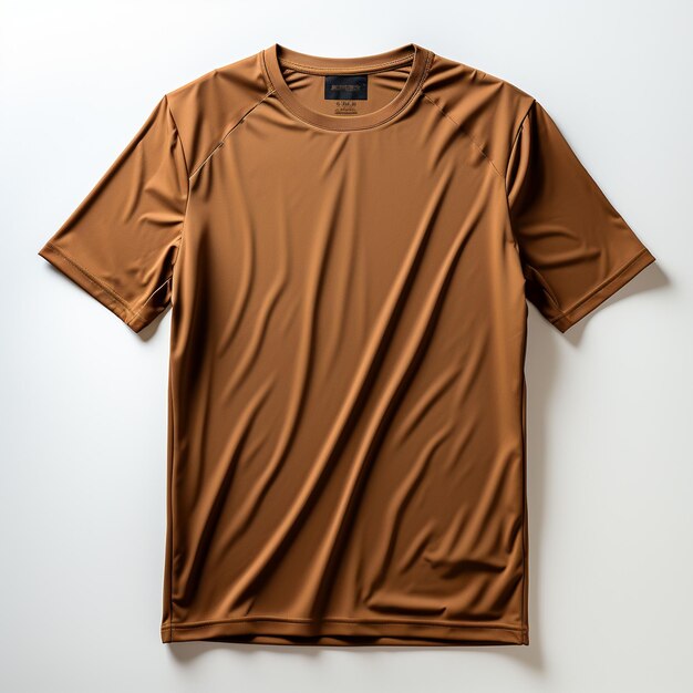 Photo plain brown gym tshirt mockup