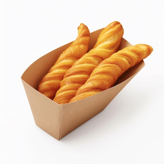 Plain croissant on a white background