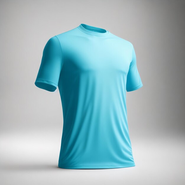 Plain cyan tshirt mockup design AI generated