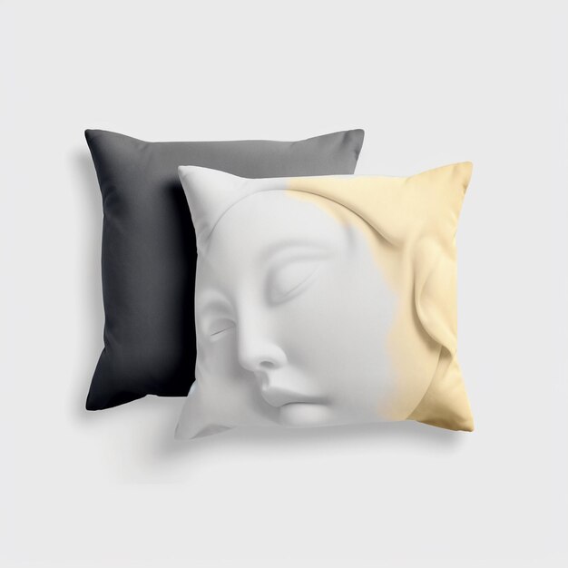 Photo plain pillow mockup blank cushion for interior design