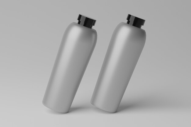 Photo plain realistic 3d bottles mockup