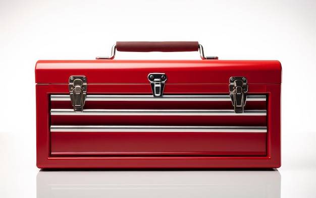 Photo plain tool box on white background