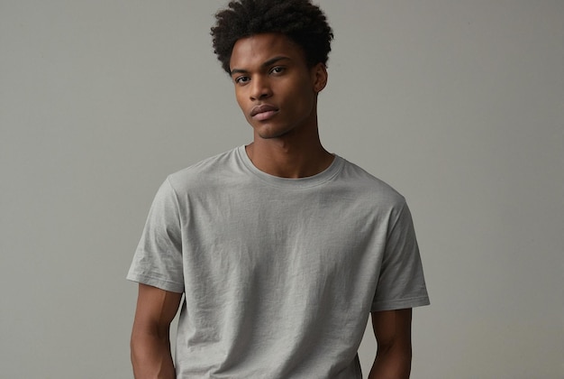 モデルのシンプルなTシャツモックアップ