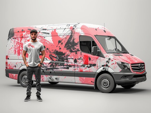 Photo plain vehicle wrap mockup