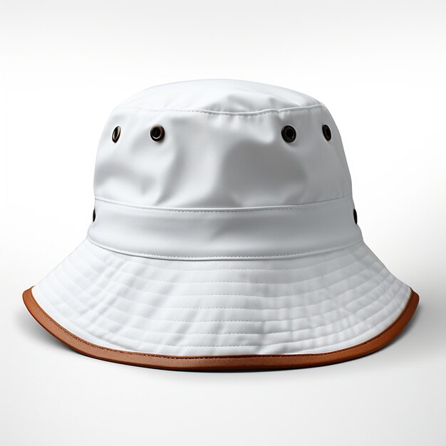 Photo plain white bucket hat mockup