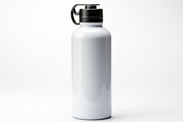 Plain white drinking water bottle mockup