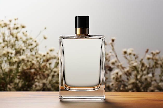 Plain white perfume mockup on a white background