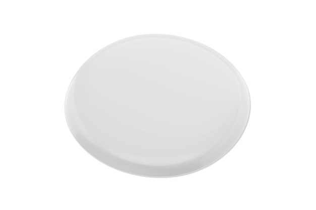 Photo a plain white round plate with a black background.