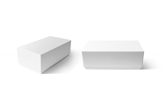 Plain white smartphone box mockup set