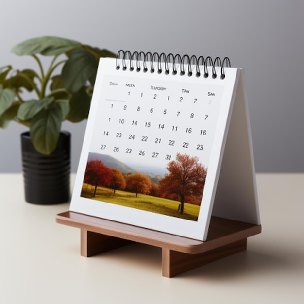 plain white standing calendar