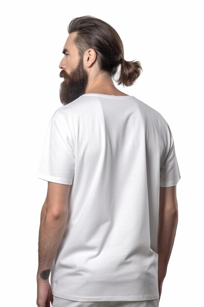 Photo plain white tshirt backview mockup