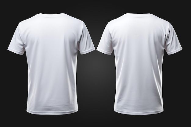 Обычная белая футболка спереди и сзади