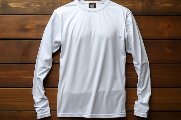 Foto plain wit lange mouwen t-shirt mockup