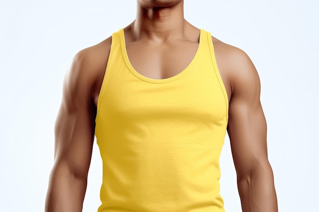 Plain Yellow Tank Top Mockup for Bright and Breezy Summer Looks