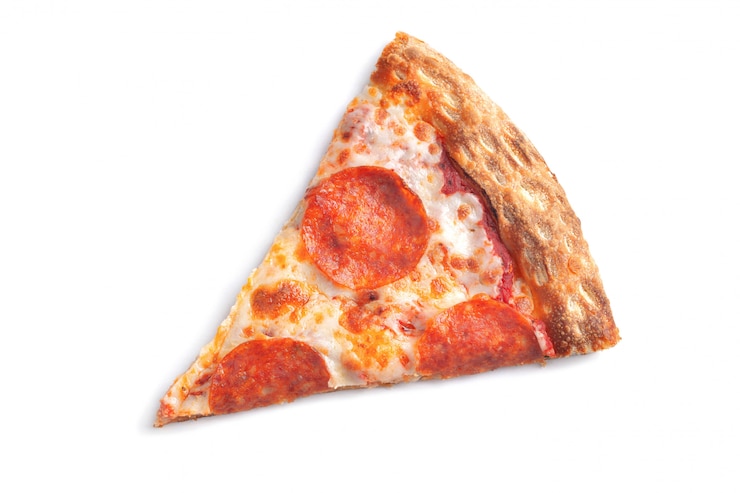 Foto plak van verse italiaanse klassieke originele die pepperoni-pizza op witte achtergrond wordt geïsoleerd. bovenaanzicht