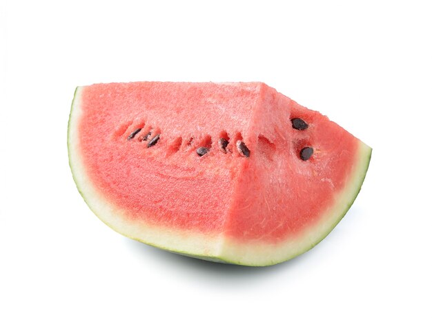 Plak van watermeloen op wit